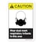 Signmission ANSI Caution Sign, Wear Dust Mask, 10in X 7in Rigid Plastic, 7" H, 10" W, Landscape OS-CS-P-710-L-19797 - alternate 1